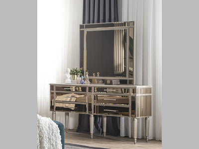 Cavalli 65" Wide 6 Drawer Dresser With Mirror