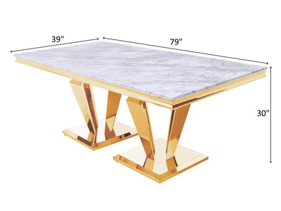 1689DT Marble Top 79" Wide Dining Table