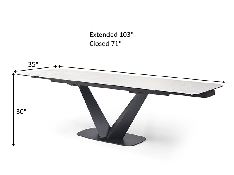 Stares 9189 103" / 71" Wide Extendable Dining Table