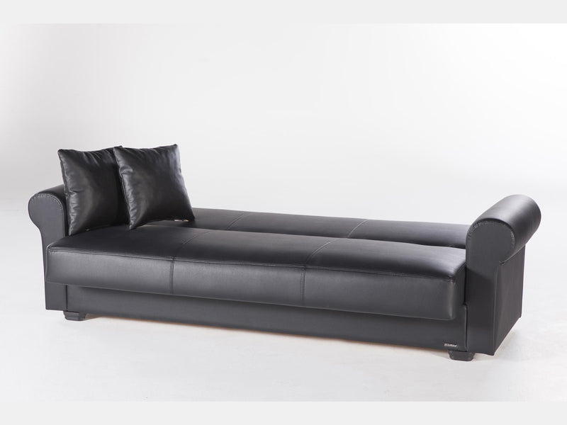 Floris 92.1" Wide Faux Leather Convertible Sofa