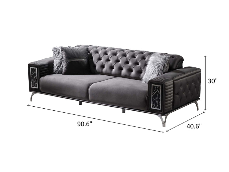 Gucci 90.6" Wide Tufted Extendable Sofa