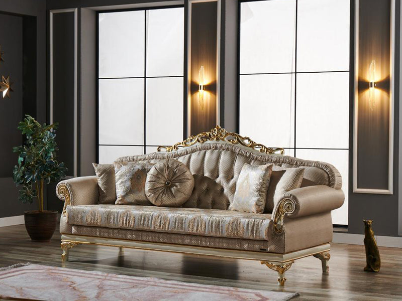 Kardelen 88.5" Wide Tufted Traditional Sofa
