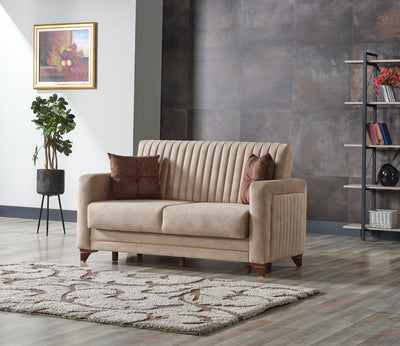 Line 62" Wide Square Arm Convertible Loveseat