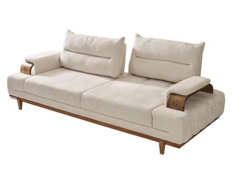 Monza Walnut Arm Extendable Sofa