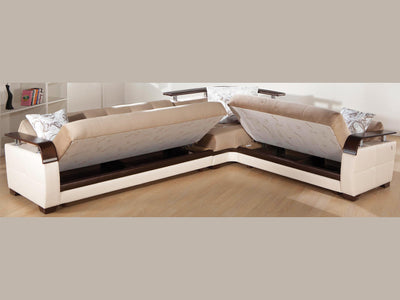 Natural 116.1" Wide Convertible Sectional