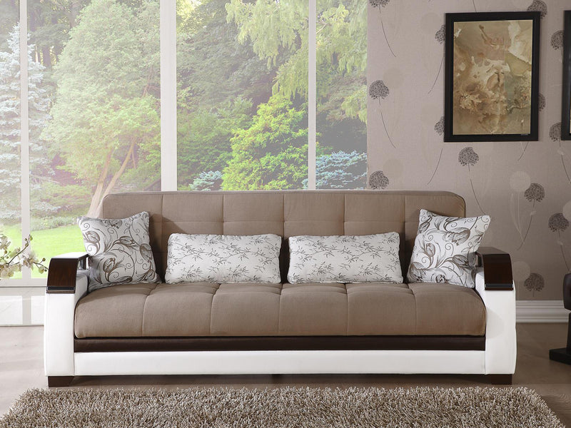 Natural 88.2" Wide Convertible Sofa