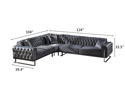 Rolex 124" Wide Extendable Tufted Sectional