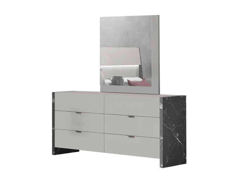 Stoneage 63" Wide 6 Drawer Dresser With Mirror