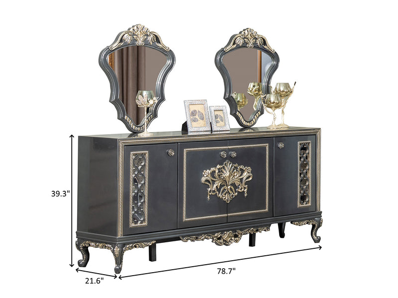 Valencia 78.7" Wide Buffet With Mirror